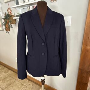 Boden womens navy blue blazer size 10 Work career stretchy office 2 button